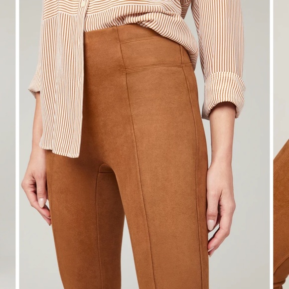 Spanx Faux Suede Leggings in Rich Caramel Tummy Control Women’s Size XL - Picture 4 of 14